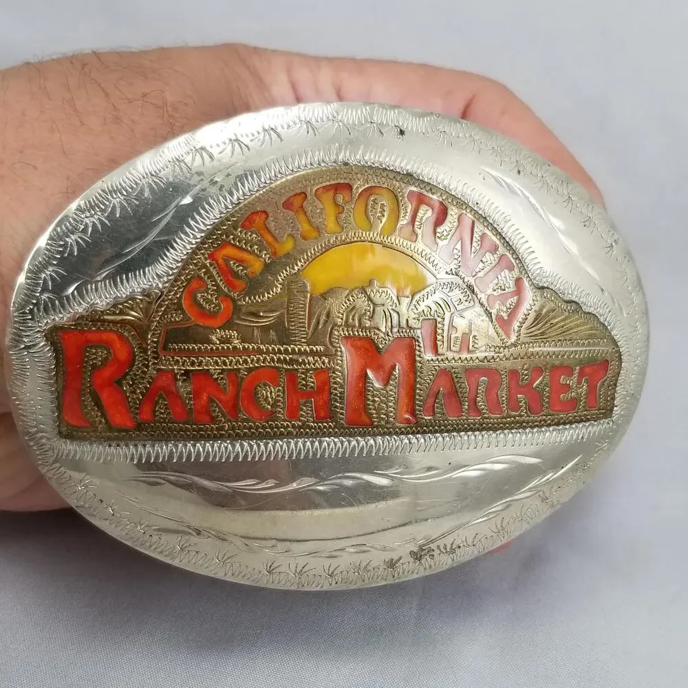 Vintage Belt Buckle Handmade California Ranch Market Western‎ Filigree